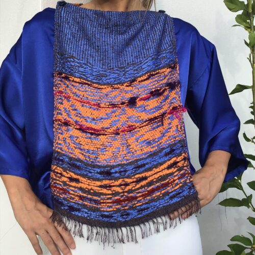 Blue Sky" hand-woven tank top